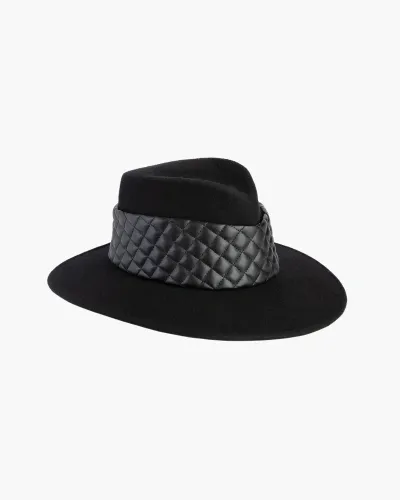 Eric Javits Quilty Fedora Hat In Black