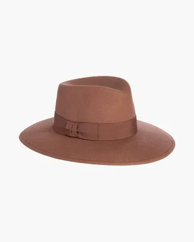 Eric Javits Wool Zora Felt Fedora Hat In Russet