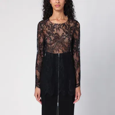 Erika Cavallini Fortuna Black Lace T-shirt