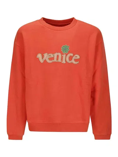 Erl Crew Neck Sweater In Orange