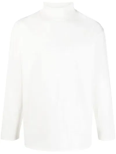 Erl High-neck Cotton Sweatshirt In Weiss