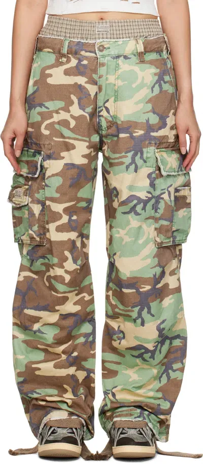 Erl Khaki Camo Cargo Pants In 1 Green Camo