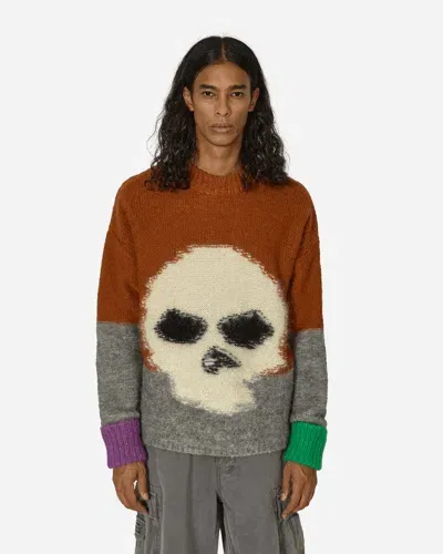 Erl Mohair Skull Intarsia Sweater In Multicolor