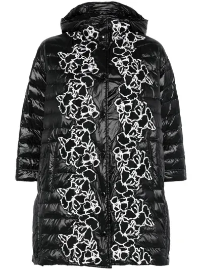 Ermanno Embroidered Nylon Down Jacket In Black