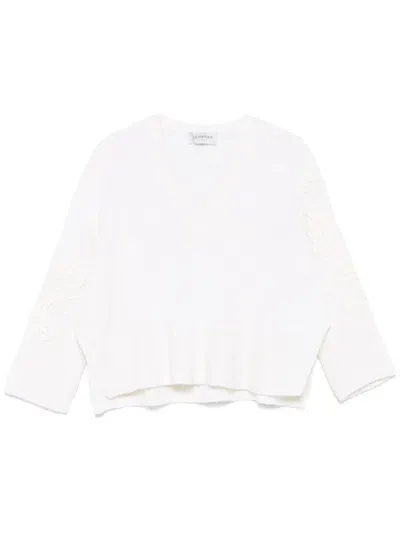 Ermanno Firenze Appliqué-detail Sweater In White