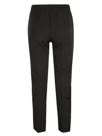 Ermanno Firenze Elastic Waist Slim Trousers In Black