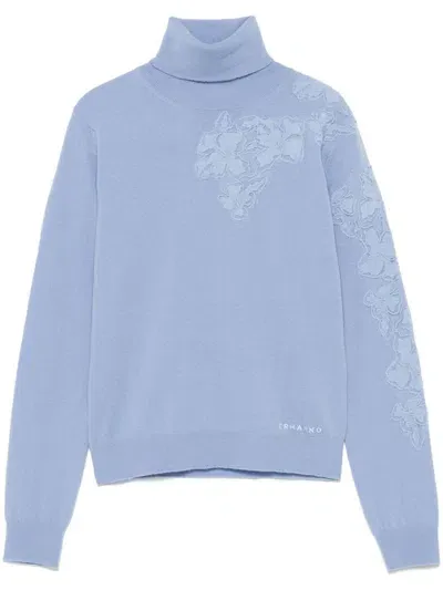 Ermanno Firenze Lace-detailing Sweater In Blue