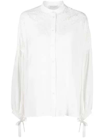 Ermanno Firenze Long-sleeve Button-fastening Blouse In Weiss