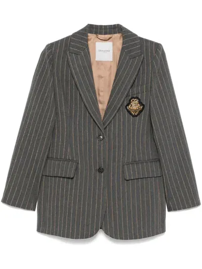 Ermanno Firenze Pinstriped Blazer In Grey