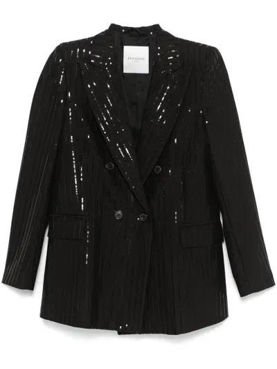 Ermanno Firenze Sequined Blazer In Black