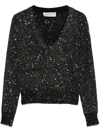 Ermanno Firenze Sequinned Sweater In Black