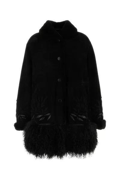 Ermanno Scervino Cappotto Montone-40 Nd  Female In Black