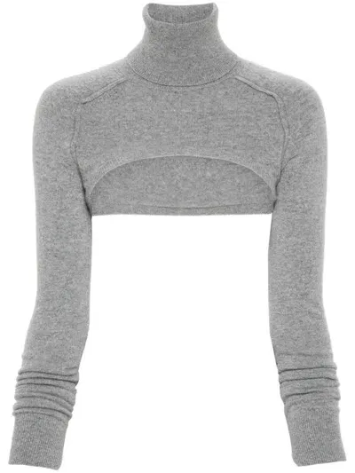 Ermanno Scervino Cropped Sweater In M3700 Grey