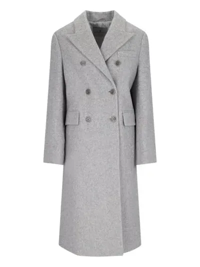 Ermanno Scervino Double-breasted Midi Coat In Gray