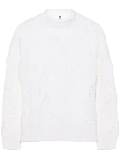 Ermanno Scervino Embroidered Wool Sweater In White