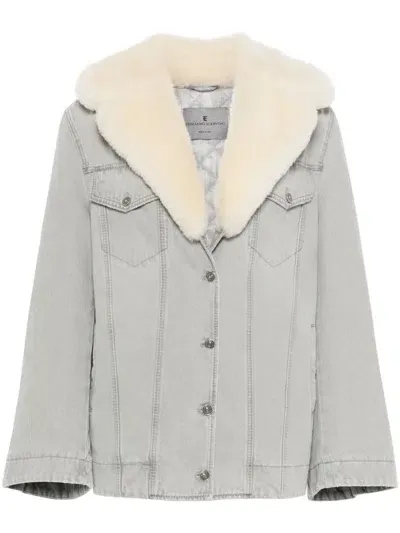 Ermanno Scervino Fur-collar Jacket In Grey