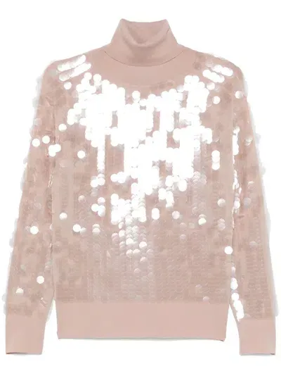 Ermanno Scervino Sequin-embellished Sweater In Pink