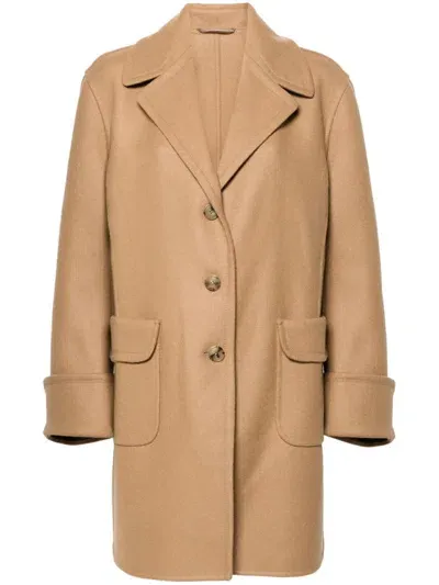 Ermanno Scervino Single-breasted Coat In Neutrals