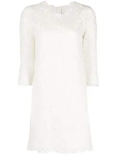 Ermanno Scervino Wool Blend Short Dress In White