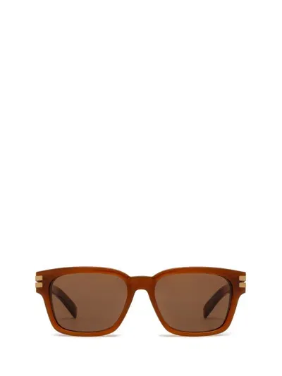 Ermenegildo Zegna Rectangle Frame Sunglasses In Brown