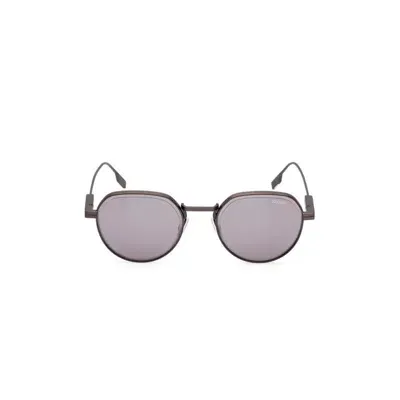 Ermenegildo Zegna Round Frame Sunglasses In Grey