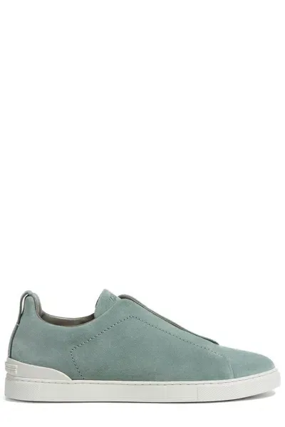 Ermenegildo Zegna Round Toe Slip In Green