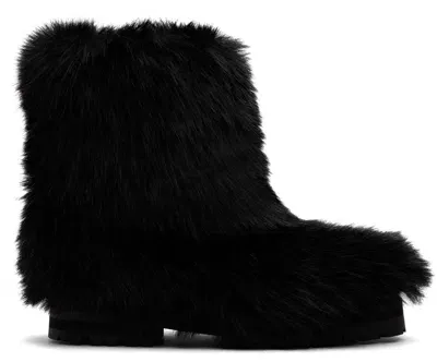 Ernest W Baker Black Faux-fur Boots