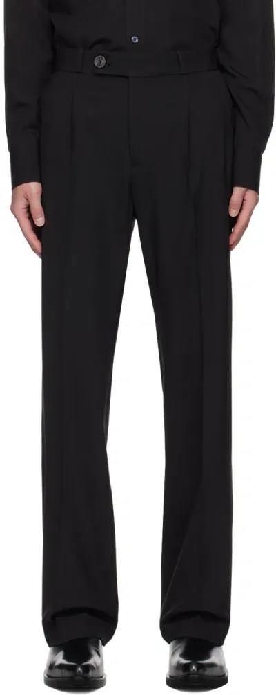 Ernest W Baker Black Pleated Trousers