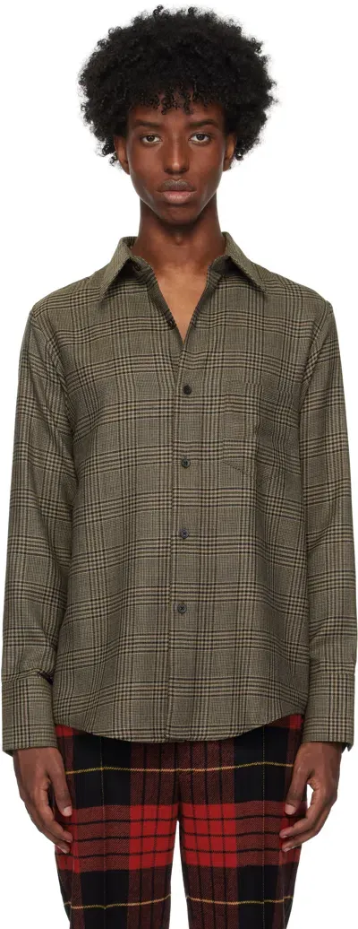 Ernest W Baker Brown Check Classic Shirt