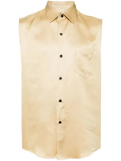 Ernest W Baker Buttoned-up Sleeveless Shirt In Yellow