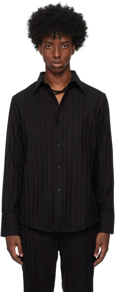 Ernest W Baker Red & Black Pin Stripe Classic Shirt In Subtle Red