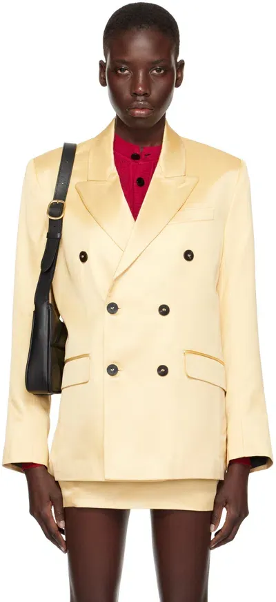 Ernest W Baker Yellow Double-breasted Blazer In Gold