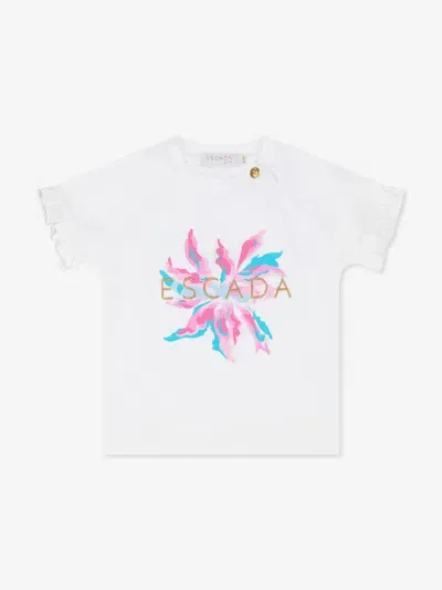 Escada Baby Girls Floral Logo T-shirt In Weiss