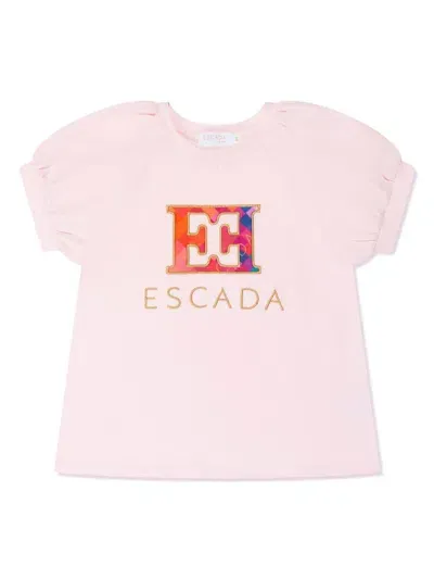 Escada Kids' Embroidered-logo T-shirt In Pink