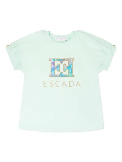 Escada Kids' Logo-embroidered T-shirt In Blue