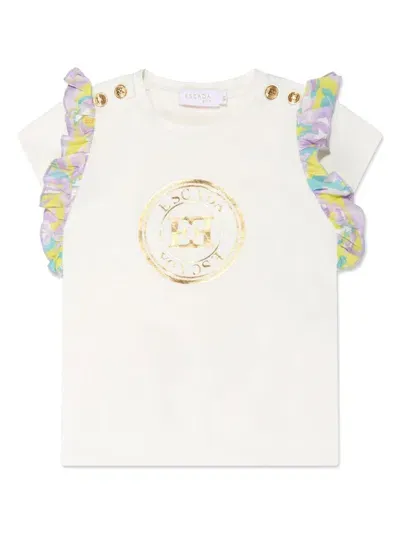 Escada Kids' Logo-print T-shirt In White