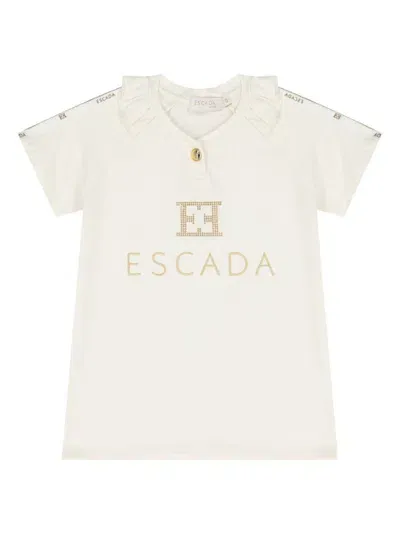 Escada Kids' Logo T-shirt In Neutrals