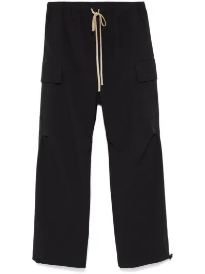 Essentials Drawstring Cargo Trousers In Black