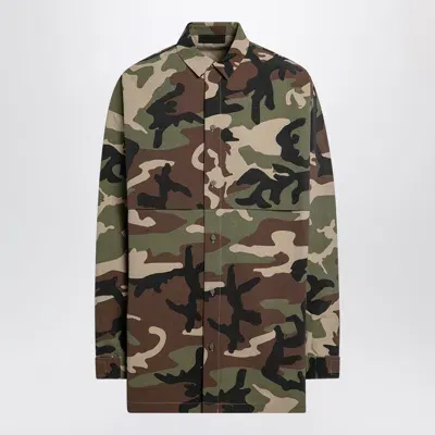 Essentials Fear Of God  Camouflage Printed Jacket In Green