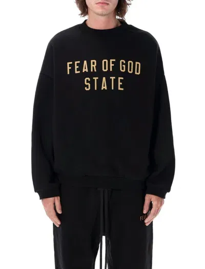 Essentials Fear Of God  Fleece Crewneck Sweatshirt In Black