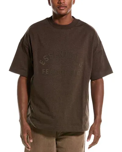 Essentials Oversized Logo-appliquéd Cotton-jersey T-shirt In Brown