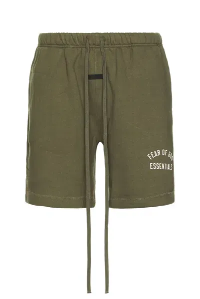 Essentials Fleece Soccer Short In Military