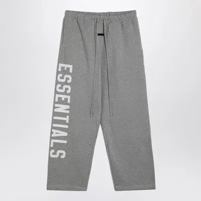 Essentials Fear Of God  Grey Jogging Trousers With Logo In Black