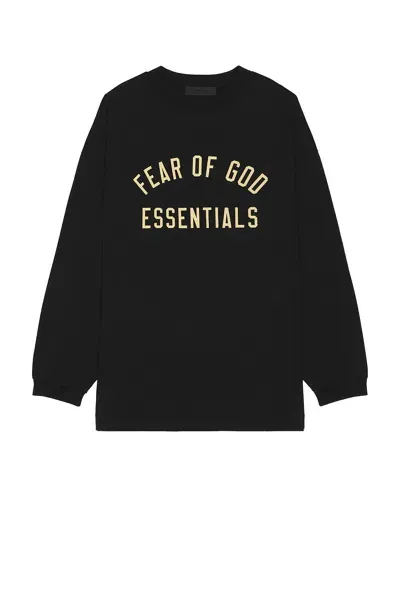 Essentials Jersey Long Sleeve Tee In Black