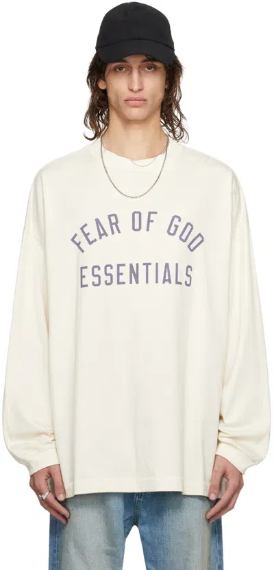 Essentials Off-white Crewneck Long Sleeve T-shirt In Shell