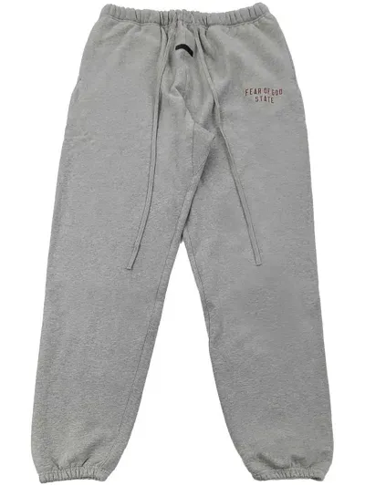 Essentials Printed Track Pants In Grey