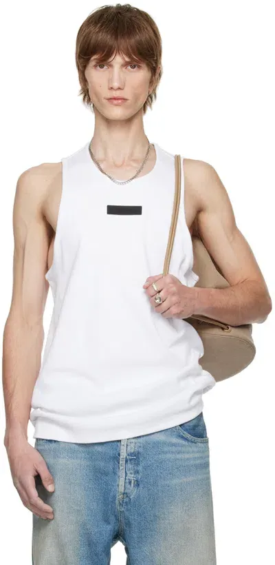 Essentials White Rib Tank Top