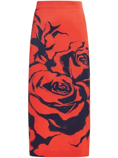 Essentiel Antwerp Gertie Midi Skirt In Red