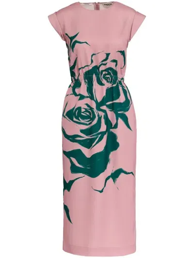 Essentiel Antwerp Giamond Floral-print Midi Dress In Green