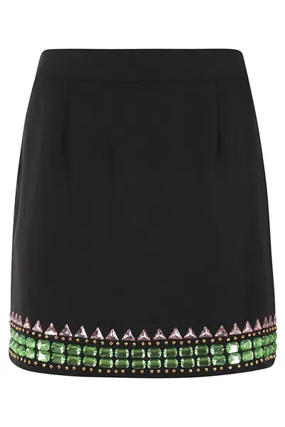 Essentiel Antwerp Glaciers Embellished Skirt In Black